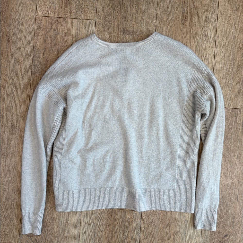 Madewell 100% Cashmere Crewneck Sweater Oatmeal XS Responsible Cashmere - Picture 2 of 6